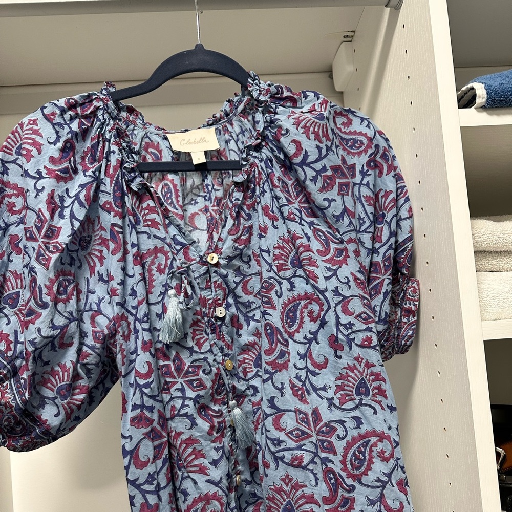CLEOBELLA blue Puff Sleeve Blouse